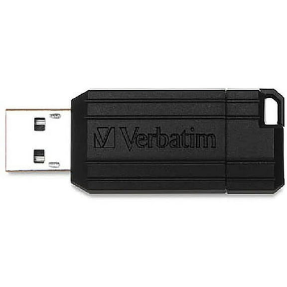 Verbatim Pinstripe USB 2.0 Flash Drive, 64 GB, Black, 10/Pack