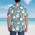 thumbnail image 4 of Fotbe Snowflake Scarf Snowman Camisa Hawaiana para Hombre Unisex – Camisa Casual de Verano con Botones de Manga Corta de Algodón y Lino,3X-Large, 4 of 7