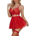 thumbnail image 5 of Avidlove Lingerie for Women Lace Mesh Nightwear Chemise Nightie(Red,L), 5 of 9