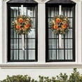 thumbnail image 5 of Fall Wreaths for Front Door - 20 Inch Autumn Wreath with Orange Hydrangea, Peony & Dahlia Flowers, Harvest Thanksgiving Decor for Indoor Outdoor Home, Large Seasonal Door Decorations, 5 of 9