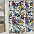 thumbnail image 5 of Nautical Ocean Wildlife Shark 4 Pieces Shower Curtain Set,Cool Undersea Animals Sharks Fish Coral Non-Slip Rugs Toilet Lid Cover Bath Mat and Bathroom Curtain, 5 of 8
