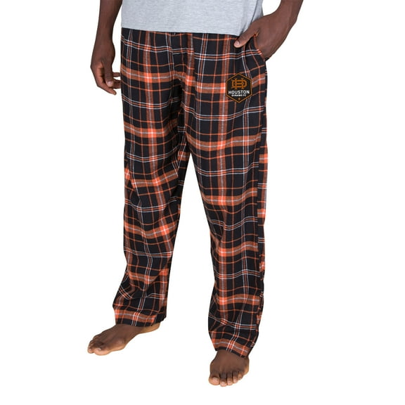 Men's Concepts Sport Black/Orange Houston Dynamo Ultimate Flannel Sleep Pants