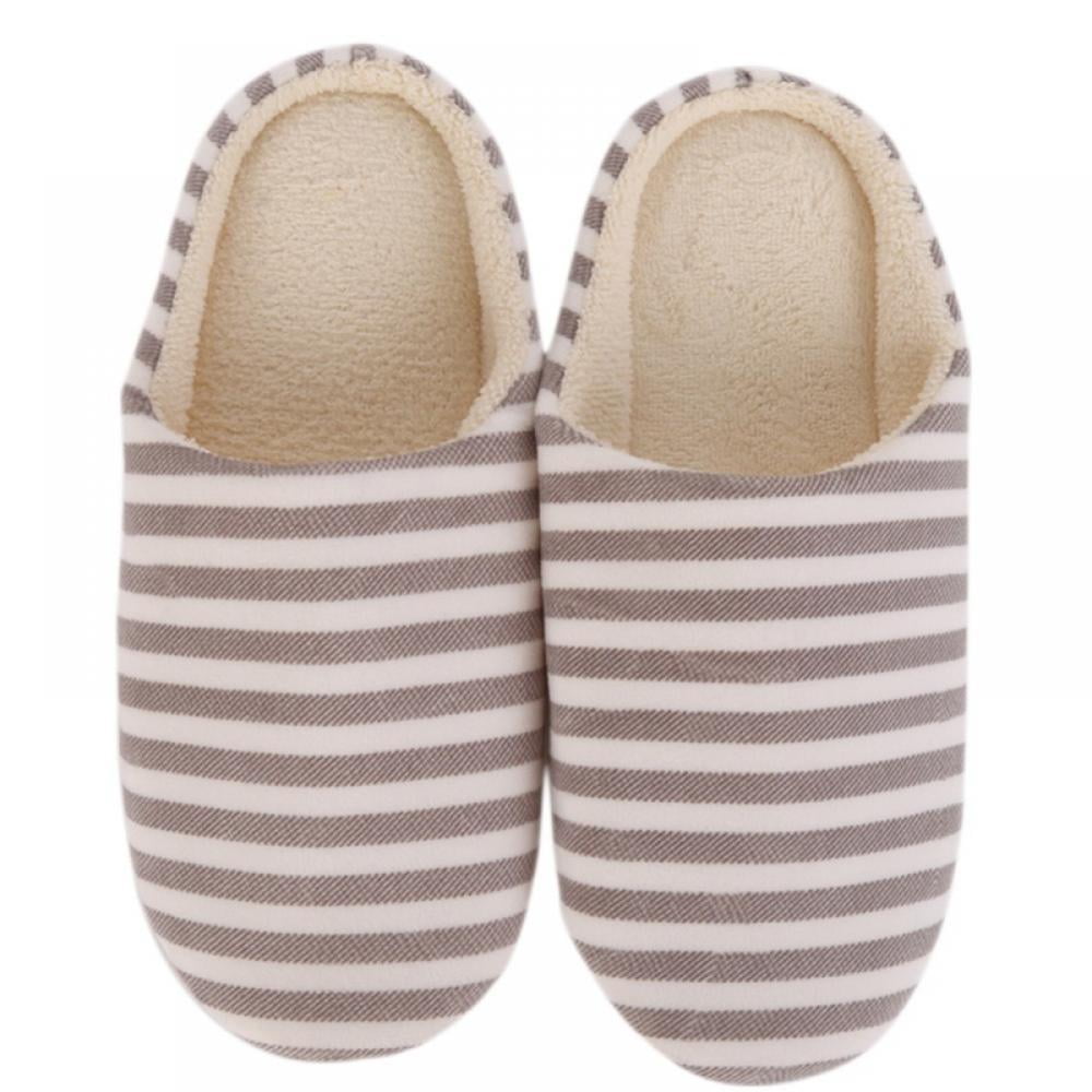 Men Women's Soft Cotton Slippers Indoor Home Slippers Soft Suede Sole ...
