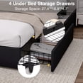 thumbnail image 5 of VECELO Queen Size Bed with 4 Storage Drawers Upholstered Platform Bed Adjustable with Nailhead Trim Headboard Wooden Slats Support Bed Frame, Black, 5 of 10