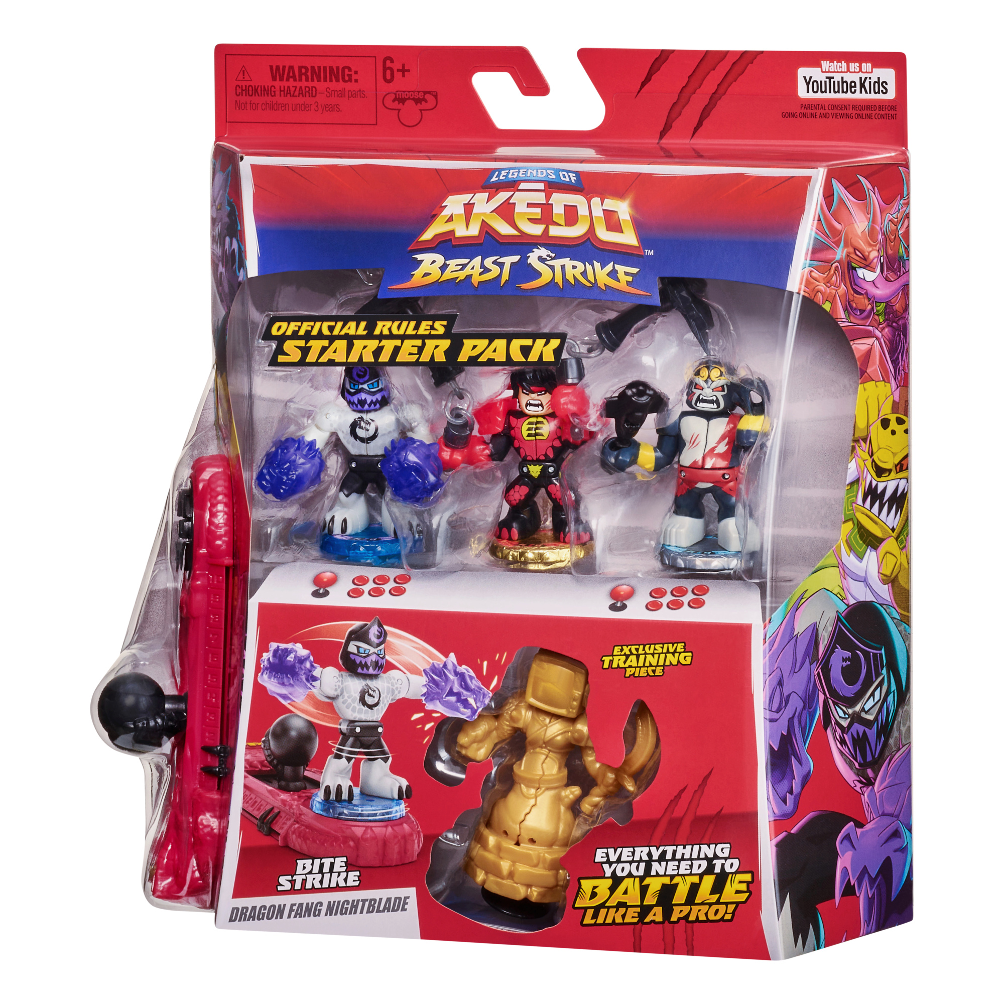 Akedo Beast Bite Strike Starter Pack 3 Mini Battling Figures And