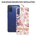 thumbnail image 5 of Allytech Samsung Galaxy A03S Case Clear, Flower Series Crystal Clear Back Cover Flexible TPU Silicone Shockproof Drop Proof Anti-yellow Protection Case Cover for Galaxy A03S, Pink Flower, 5 of 5