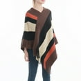 thumbnail image 5 of Summer Clearance Sale! Pitauce Cover Up for Women Patchwork V Neck Crochet Poncho Knitting Cape Asymmetric Tassel Hem Shawl Versatile Wrap Tops, 5 of 6