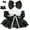 Black, variant on Clothes Set for 17cm Doll (NO Doll), Luxury Chic Style 2-Piece Accessories for 17cm Dolls, Premium Fashion Outfits - Bow Headdress + Plaid Tweed Dress