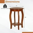 thumbnail image 3 of Barara King Dining Table,Side Table,Nightstand,15 Inch 2-Tier Round End Table with Storage Shelf-Walnut, 3 of 6