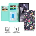 thumbnail image 3 of CoverON For Samsung Galaxy S25 Ultra Wallet Case, RFID Blocking Vegan Leather 6x Card Slot Holder Cover Flip Folio Phone Pouch, Navy Flower, 3 of 7
