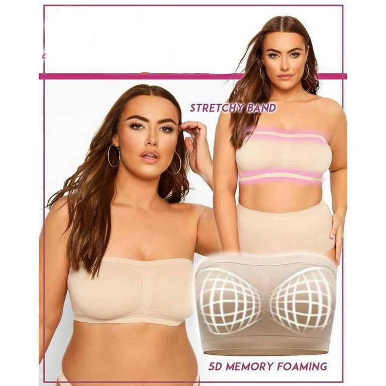 Plus Size Strapless Bra for Women Invisible Bras Bandeau Seamless