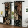 thumbnail image 3 of Lfeey Blackout Curtains for Bedroom 72 inch Long 2 Panels, Black Floral Grommet Window Drapes, 3 of 6