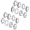 thumbnail image 5 of 8 Pieces Stainless Steel Fidget Ring Swivel Ring Flower Moon Cool Anxiety Ring Stress Relief Wedding Promise Ring Set, 5 of 16