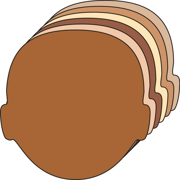 SHAPES ETC. Face Multicultural Creative Cut-Outs- 5.5”