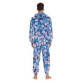thumbnail image 4 of FORMRS Onesies Pajama for Adults Unisex Hoodie Winter Jumpsuit One Piece Sleepwear, Sizes S-2XL, Blue Daisy, 4 of 7