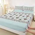 thumbnail image 3 of Homewish Tribal Aztec Square Twin Sheet Sets, Retro Damask Flower Twin Fitted Sheet, Blue Bohemian Style Flat Sheet, Ultra Soft Bedroom Decor, 3 Pieces, 3 of 7