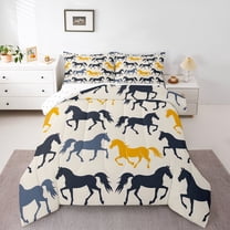Castle Fairy Farm Horse Full Size Comforter Sets for Kids,Farmhouse Animal Bedding Sets