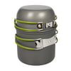 2pcs Foldable Outdoor Camping Hiking Cookware Backpacking Cooking Picnic Bowl Pot Pan Set with Mesh Bag