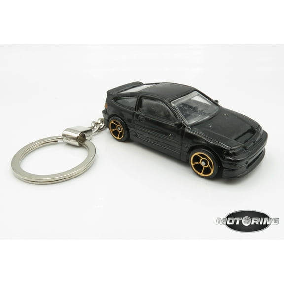 1988 '88 Honda CRX Black Custom Car Keychain 1:64 Diecast