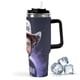 thumbnail image 1 of Posty Austin / Post Malone Vaso aislado de acero inoxidable con asa, diseño temático, regalo para familia, amigos y fans; incluye pajita y encaja en el portavasos estándar, 40 oz, 1 of 6
