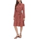 thumbnail image 4 of INSPIRE CHIC Vestido Midi Vintage de Flores con Cinturón y Mangas Largas de Chifón para Mujeres, Cuello con Lazo, XL Rojo y Blanco, 4 of 5
