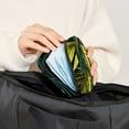thumbnail image 5 of Frond Small Bag Period Pouch Small Wire Pouch Zipper Pencil Case Pouch in Plush Fabric, Sponge, and Oxford Cloth - 4.7x6.6x6.6 in, Ideal for Menstrual Pad Storage, 5 of 6