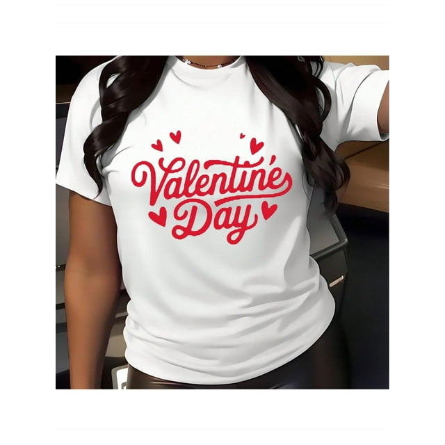 Camiseta deportiva de manga corta de algodón con cuello redondo para hombre y mujer, ideal para todas las estaciones, con estampado de San Valentín