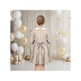 thumbnail image 4 of Sunny Fashion Girls Dress Brown Pearl Button Long Puff Sleeve Classic Weekend Outing Gentle Lightweight 7 Years, 4 of 6