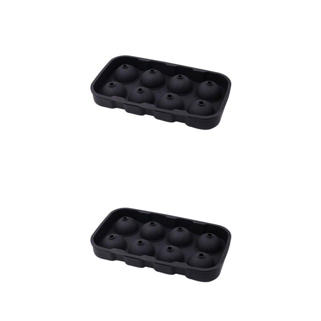 Billuyoard Silicona Ice Cube 6 Agujeros 4.5cm Diámetro Grado Alimenticio Silicona Suave Negro 2Conjunto