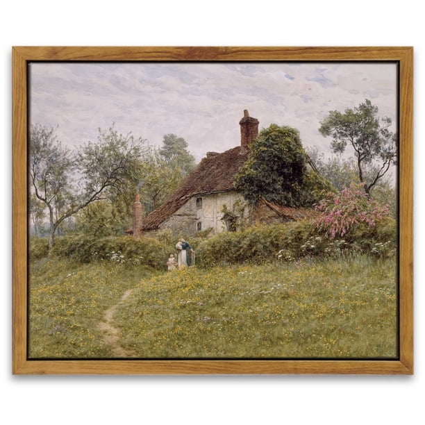 Lienzo decorativo para pared con diseño de paisaje vintage de Simsea, 20 x 25 cm