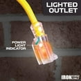 thumbnail image 6 of 3 Foot Lighted Outdoor GFCI Extension Cord - 12/3 SJTW Heavy Duty Yellow Pigtail Extension Cable with 3 Prong Grounded Plug for Safety, 6 of 7