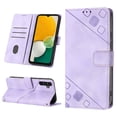 thumbnail image 1 of Compatible avec Samsung Galaxy A04S Étui en Cuir PU Classique Embossé avec Porte-Cartes Étui Antichoc, 1 of 5