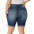 thumbnail image 2 of Pantalones cortos de mezclilla Gocolloa, bermudas elásticas de cintura alta, 22 W, para mujer, 2 of 5