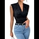 thumbnail image 2 of Tops de Verano para Mujer, Cuello en V, para Salir, Tirantes Elásticos con Lentejuelas, Conjuntos Casuales Negro L, 2 of 7