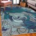 thumbnail image 3 of Abstract Decorative Rug, Ocean Inspired Graphic Paisley Pattern Swirled Hand Drawn Art Print, Quality Carpet for Bedroom Dorm and Living Room, 6 Sizes, Pale Petrol, by Ambesonne, 3 of 4