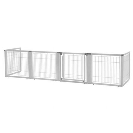 UPC: 0803840949597 | Richell Convertible Elite Dog Gate  Origami White  135.80 L x 29.10 W x 31.50 H