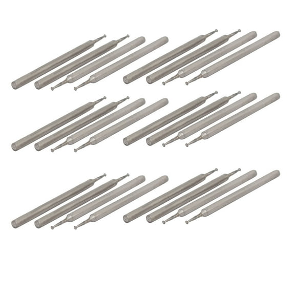 2.35mm Shank 1mm Dia Round Flat Diamond Head Grinding Mounted Point Bit 24pcs