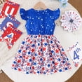 thumbnail image 5 of CAUYDY 2T 3T 4T 5T 6T 7T Dresses for Kids Girl Toddler Girls 4th of July Outfits Baby American Flag and Star Cute Print Dress Children Summer Sundress (Sizes 5-6 Years,Blue), 5 of 7