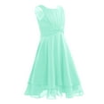 thumbnail image 3 of iiniim Big Girls Sleeveless Knotted Waist Chiffon Flower Girl Wedding Bridesmaid Party Gown Dress Mint Green 16, 3 of 7