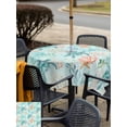 thumbnail image 5 of Outdoor Tablecloth with Umbrella Hole for Patio/Picnic/Party/Camping, Teal Red Turtle Coastal Waterproof Table Cloth Square Cover Washable, Summer Beach Nautical Coral Starfish (54"x 54"), 5 of 8