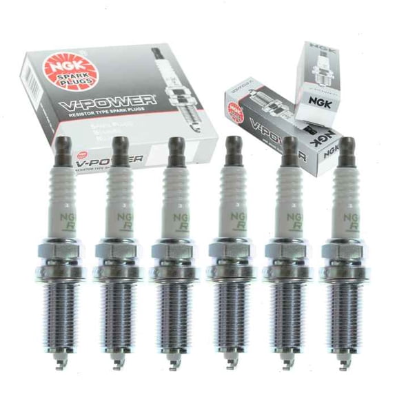 6 pc NGK V-Power Spark Plugs compatible with BMW 530i 3.0L L6 2006-2007