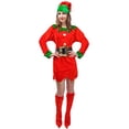 thumbnail image 2 of flatwhite Christmas Elf Costumes Red,Green (Women), 2 of 4