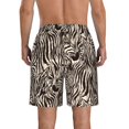 thumbnail image 3 of KLL Leopard And Zebra1 Men's Casual Summer Beach Shorts Hawaiian Shorts with Pockets-XX-Large, 3 of 5