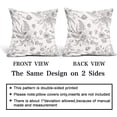 thumbnail image 6 of Grey and White Floral Pillow Covers 20x20 Inch Set of 2 Gray Flowers Throw Pillowcase Square Decorative Morden Light Grey Cushion Cover for Sofa Bedroom Indoor Outdoor Party, 6 of 7