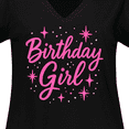 thumbnail image 4 of Inktastic Neon Pink Birthday Girl Women's Plus Size V-Neck T-Shirt, 4 of 5