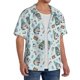 thumbnail image 2 of Balery Winter Wonderland Light Blue Camisa Casual de Manga Corta con Botones para Hombre, Texturizada, Estilo Cubano, para Playa, Verano-3X-Large, 2 of 5