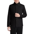 thumbnail image 1 of Camisa Visaccy para niños, manga larga, con botones, negra, talla 4T, 1 of 7