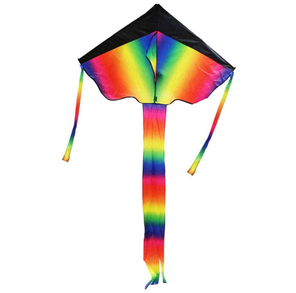 Summer Beach Toys For Outdoor Games and Activities Easy to Assemble & Fly Gift For Kids And Adults ETLEE Large Rainbow Delta Kite 