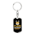 thumbnail image 1 of Crypto Floki Crypto Acier Inoxydable Ou 18k or Premium Pivotant Chien Tag Porte-Clés, 1 of 8