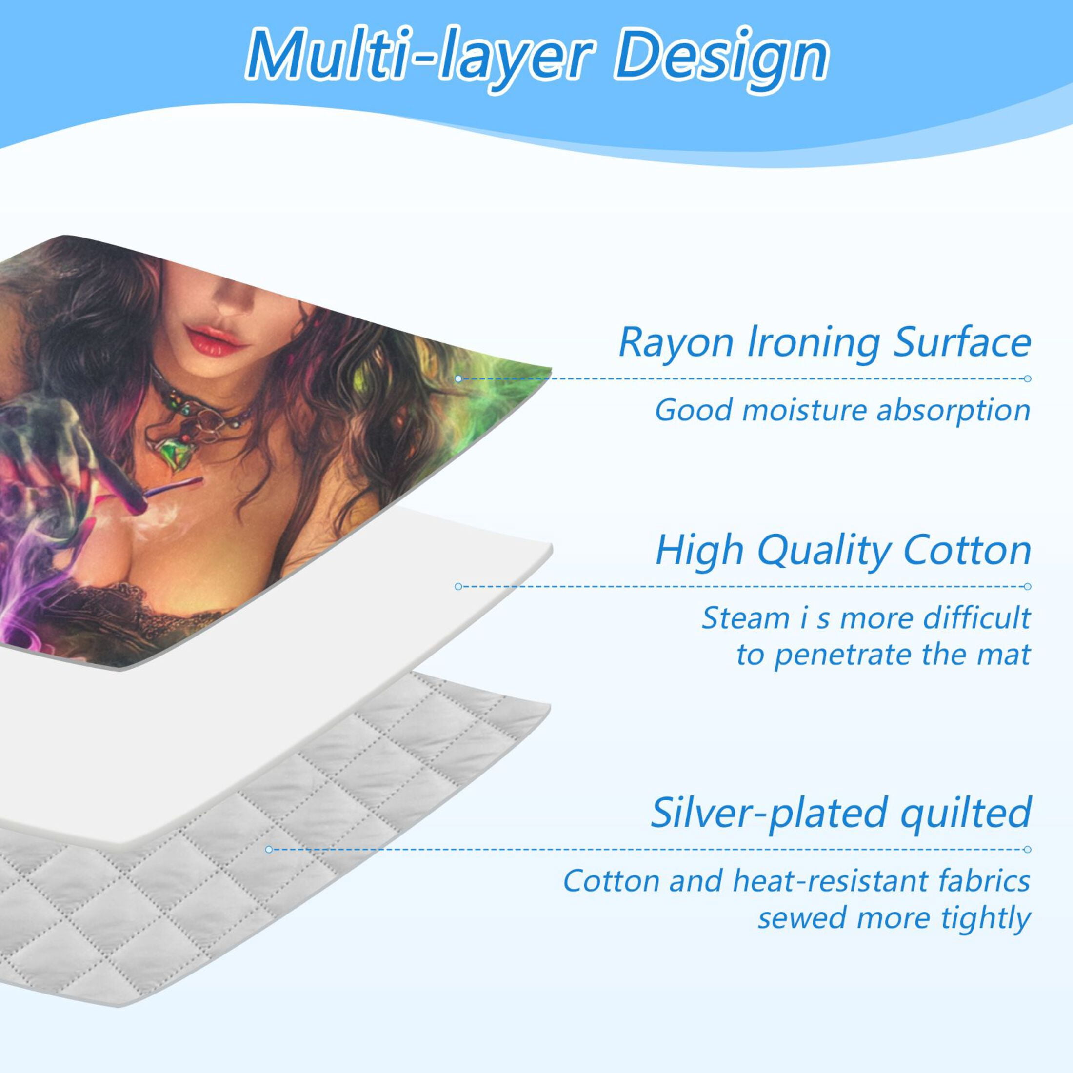Witch and Potions Ironing Mat Blanket for Table Top Travel Portable Ironing Board Pad 47.2x27.6 Inch